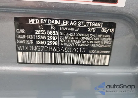2013 Mercedes-Benz S 550 from USA, damaged, VIN WDDNG7DB6DA537015